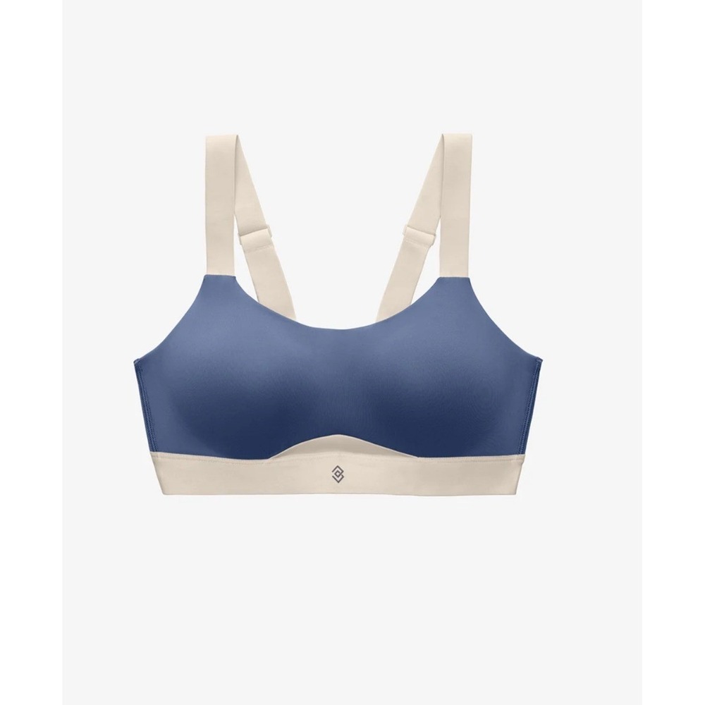 ThirdLove Kinetic Adjustable Sports Bra Blue Cream High Impact Activewear Womens